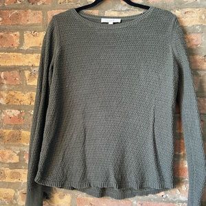 LOFT army green textured sweater
